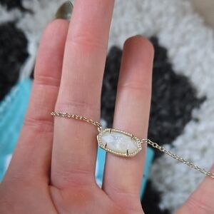 Kendra Scott Elise Gold Necklace with Cream Stone